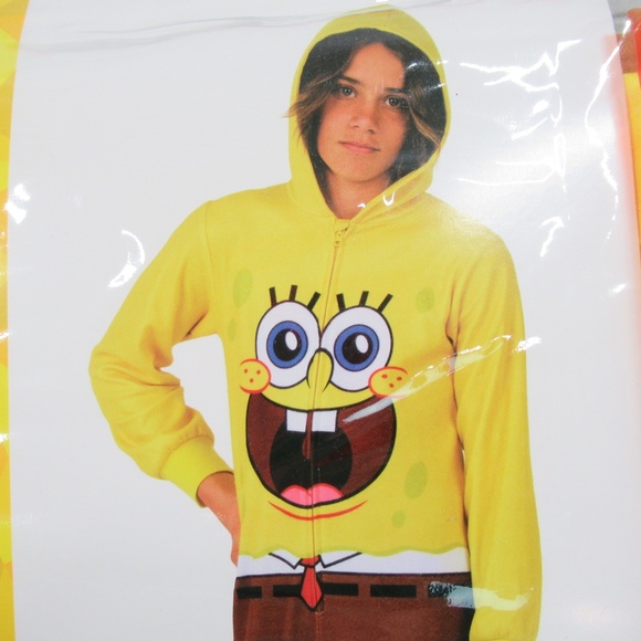 Opposuits SpongeBob SquarePants Costume Kids Onesie Size 6-8Y NEW - Picture 7 of 10
